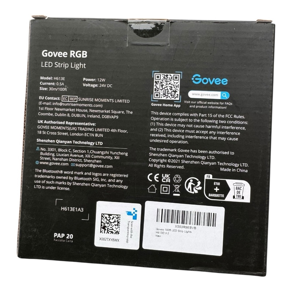 NWT Govee 100ft LED Strip Lights, Bluetooth RGB Lights, App Control, Music Sync - Picture 13 of 16